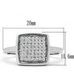 MA3W120 - Rhodium Brass Ring with AAA Grade CZ  in Clear