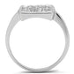 MA3W120 - Rhodium Brass Ring with AAA Grade CZ  in Clear