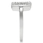 MA3W120 - Rhodium Brass Ring with AAA Grade CZ  in Clear