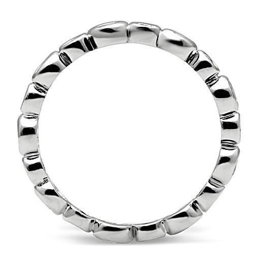 MA3W121 - Rhodium Brass Ring with AAA Grade CZ  in Clear