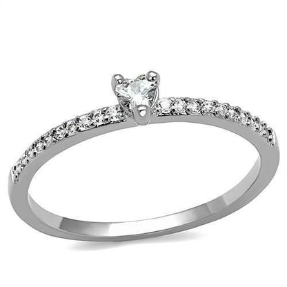 MA3W1224 - Rhodium Brass Ring with AAA Grade CZ  in Clear