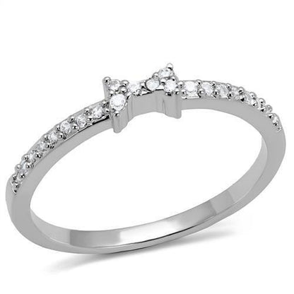MA3W1228 - Rhodium Brass Ring with AAA Grade CZ  in Clear