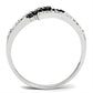 MA3W122 - Rhodium + Ruthenium Brass Ring with AAA Grade CZ  in Jet
