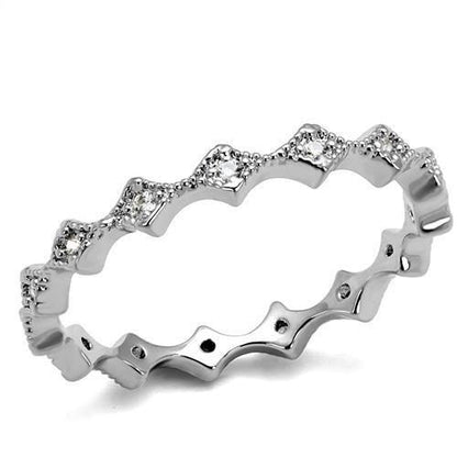 MA3W1231 - Rhodium Brass Ring with AAA Grade CZ  in Clear