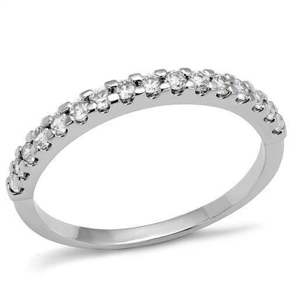 MA3W1232 - Rhodium Brass Ring with AAA Grade CZ  in Clear