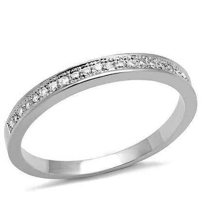 MA3W1234 - Rhodium Brass Ring with AAA Grade CZ  in Clear