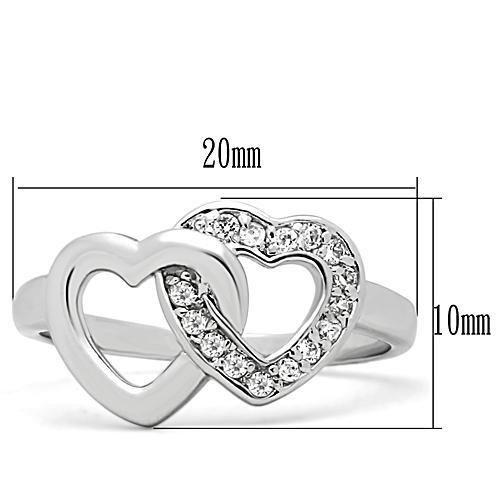 MA3W123 - Rhodium Brass Ring with AAA Grade CZ  in Clear