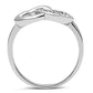 MA3W123 - Rhodium Brass Ring with AAA Grade CZ  in Clear
