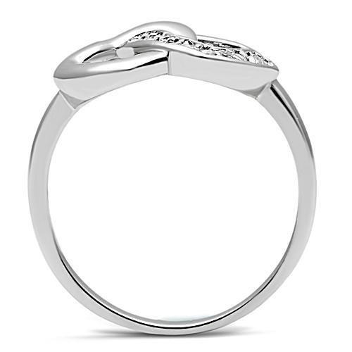 MA3W123 - Rhodium Brass Ring with AAA Grade CZ  in Clear