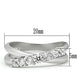 MA3W124 - Rhodium Brass Ring with AAA Grade CZ  in Clear