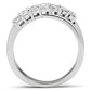 MA3W124 - Rhodium Brass Ring with AAA Grade CZ  in Clear