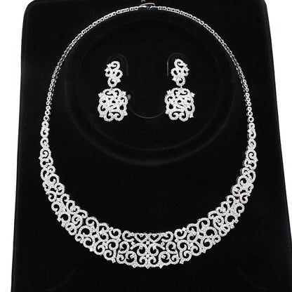 MA3W1252 - Rhodium Brass Jewelry Sets with AAA Grade CZ  in Clear