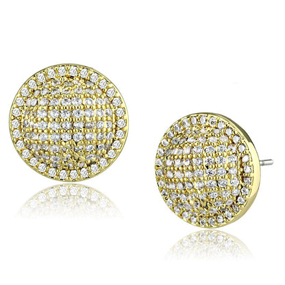 MA3W1258 - Gold Brass Earrings with AAA Grade CZ  in Clear