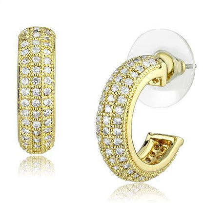 MA3W1261 - Gold Brass Earrings with AAA Grade CZ  in Clear