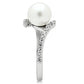MA3W126 - Rhodium Brass Ring with Synthetic Pearl in White