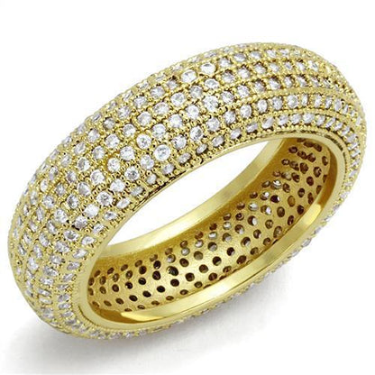 MA3W1272 - Gold Brass Ring with AAA Grade CZ  in Clear