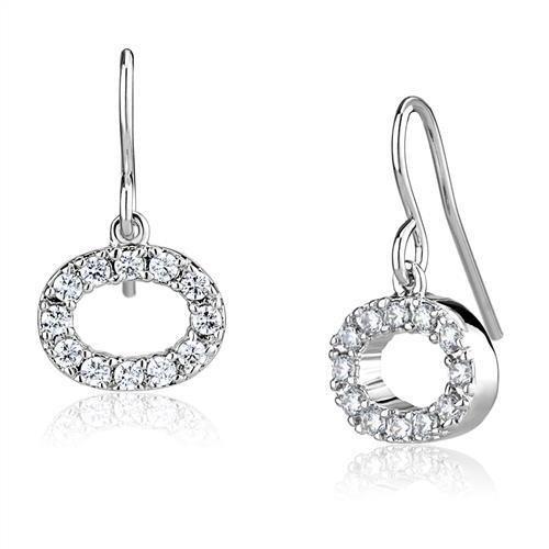 MA3W1278 - Rhodium Brass Earrings with AAA Grade CZ  in Clear
