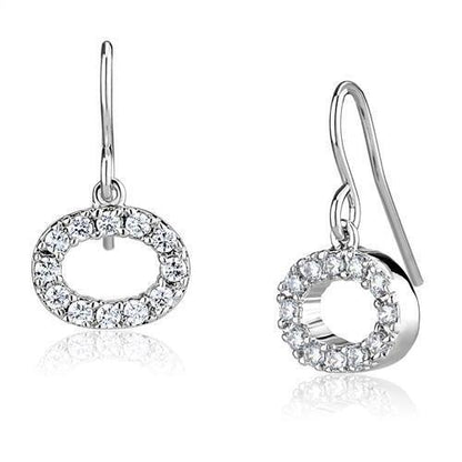 MA3W1278 - Rhodium Brass Earrings with AAA Grade CZ  in Clear