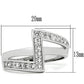 MA3W127 - Rhodium Brass Ring with AAA Grade CZ  in Clear