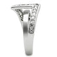 MA3W127 - Rhodium Brass Ring with AAA Grade CZ  in Clear