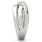 MA3W128 - Rhodium Brass Ring with AAA Grade CZ  in Clear