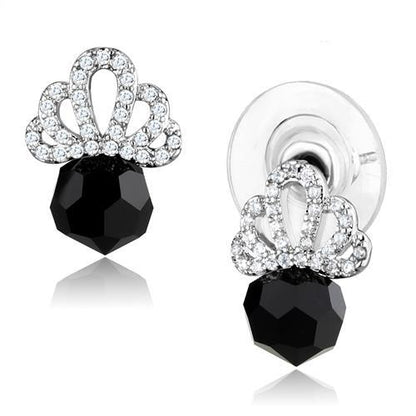 MA3W1303 - Rhodium Brass Earrings with AAA Grade CZ  in Clear