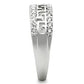 MA3W130 - Rhodium Brass Ring with AAA Grade CZ  in Clear