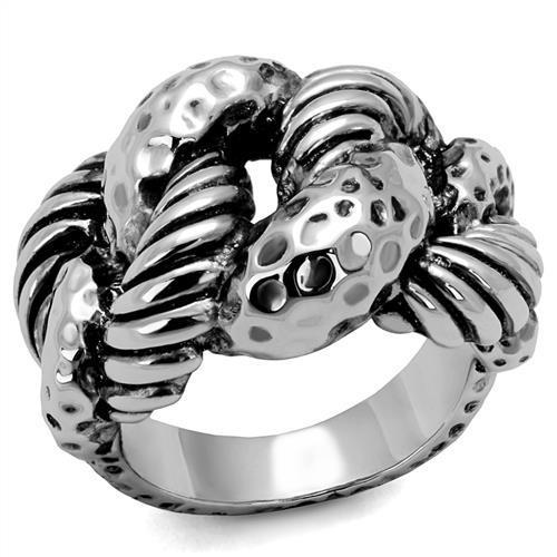 MA3W1310 - Rhodium Brass Ring with Epoxy  in Jet