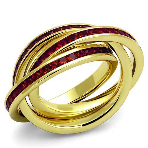 MA3W1328 - Gold Brass Ring with Synthetic Synthetic Glass in Siam