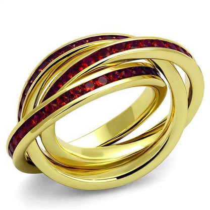 MA3W1328 - Gold Brass Ring with Synthetic Synthetic Glass in Siam