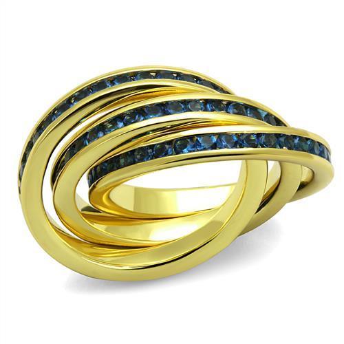 MA3W1329 - Gold Brass Ring with Synthetic Synthetic Glass in Montana