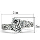 MA3W132 - Rhodium Brass Ring with AAA Grade CZ  in Clear