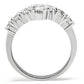 MA3W132 - Rhodium Brass Ring with AAA Grade CZ  in Clear