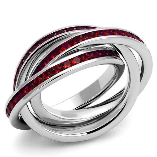 MA3W1333 - Rhodium Brass Ring with Synthetic Synthetic Glass in Siam