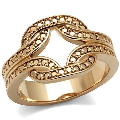 MA3W1336 - IP Rose Gold(Ion Plating) Brass Ring with AAA Grade CZ  in Metallic Light Gold