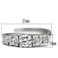 MA3W134 - Rhodium Brass Ring with AAA Grade CZ  in Clear