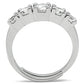 MA3W134 - Rhodium Brass Ring with AAA Grade CZ  in Clear