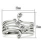 MA3W135 - Rhodium Brass Ring with AAA Grade CZ  in Clear