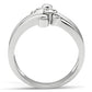 MA3W135 - Rhodium Brass Ring with AAA Grade CZ  in Clear