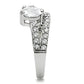 MA3W136 - Rhodium Brass Ring with AAA Grade CZ  in Clear