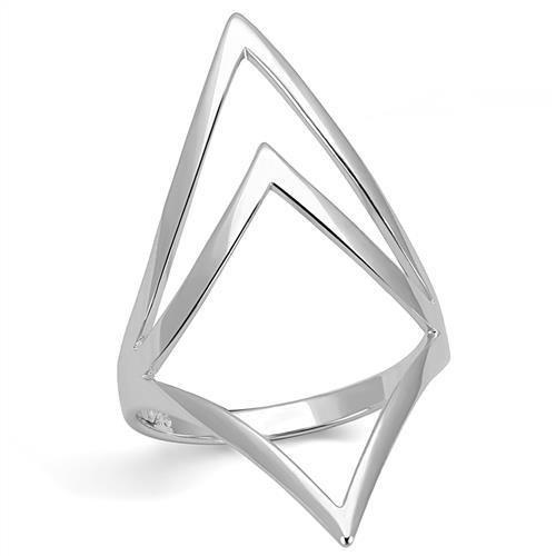 MA3W1382 - Rhodium 925 Sterling Silver Ring with No Stone