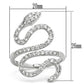 MA3W138 - Rhodium Brass Ring with AAA Grade CZ  in Clear