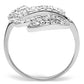 MA3W138 - Rhodium Brass Ring with AAA Grade CZ  in Clear