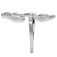 MA3W138 - Rhodium Brass Ring with AAA Grade CZ  in Clear