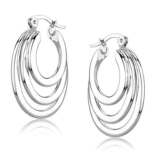 MA3W1394 - Rhodium Brass Earrings with No Stone
