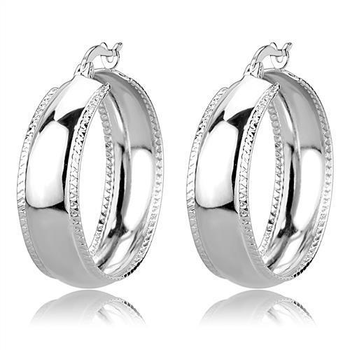 MA3W1398 - Rhodium Brass Earrings with No Stone
