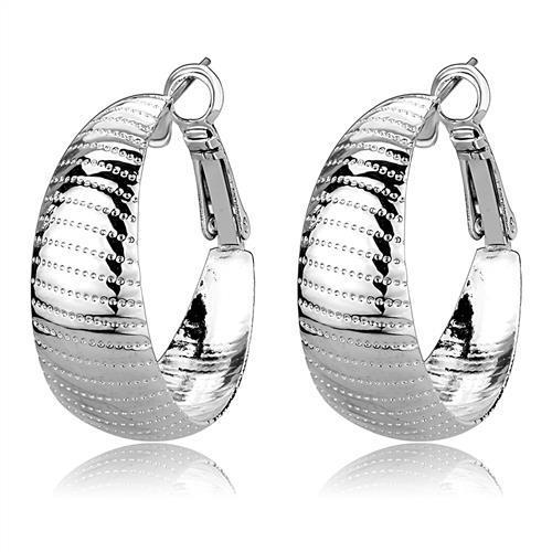 MA3W1399 - Rhodium Brass Earrings with No Stone