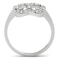 MA3W139 - Rhodium Brass Ring with AAA Grade CZ  in Clear