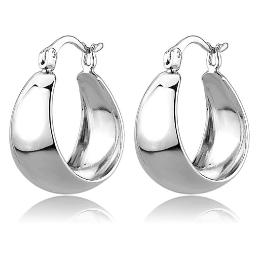 MA3W1402 - Rhodium Brass Earrings with No Stone