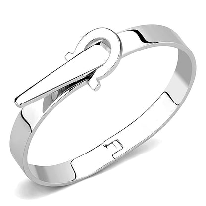 MA3W1409 - Rhodium Brass Bangle with No Stone